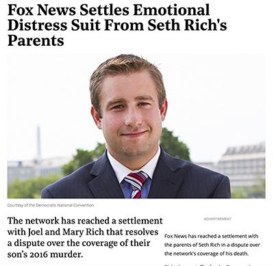 fox news / sean hannity conspiracy theorist loses lawsuit to family of seth rich