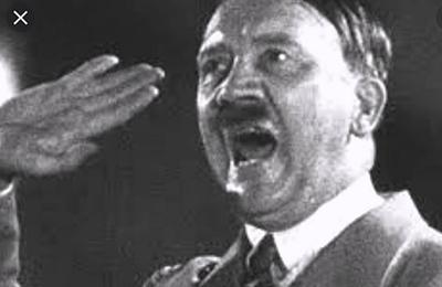 angry fuhrer screaming hate and anger into the air