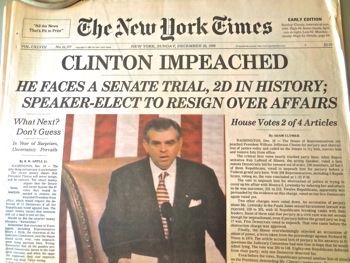 clinton impeachment headlines nyt