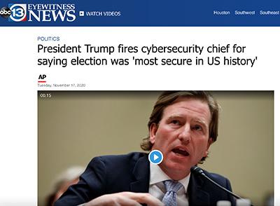 trump tries to steal the election even though AG bill barr & DHS Krebs says it was a fair election