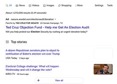 ted cruz election objections seem a fundraising scam